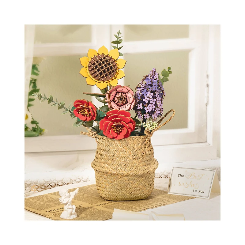 Rowood Wooden Flower Bouquet 3D Wooden Puzzle