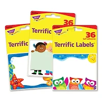 Trend Enterprises® Friendly Faces Terrific Labels™ Variety Pack, 3 Packs of 36