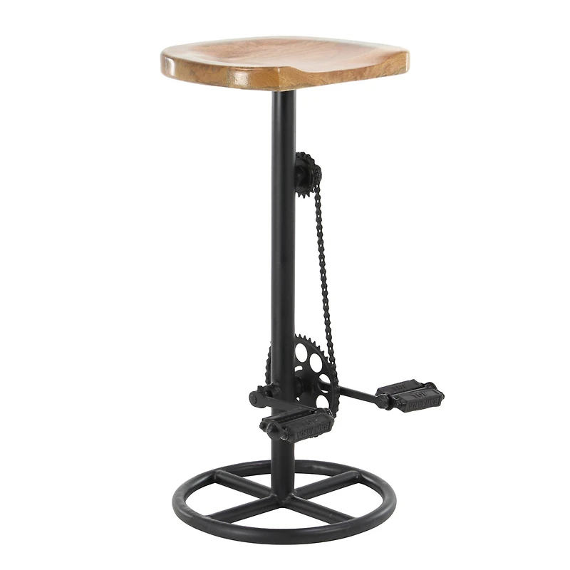32" Brown Iron Industrial Bar Stool