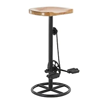 32" Brown Iron Industrial Bar Stool