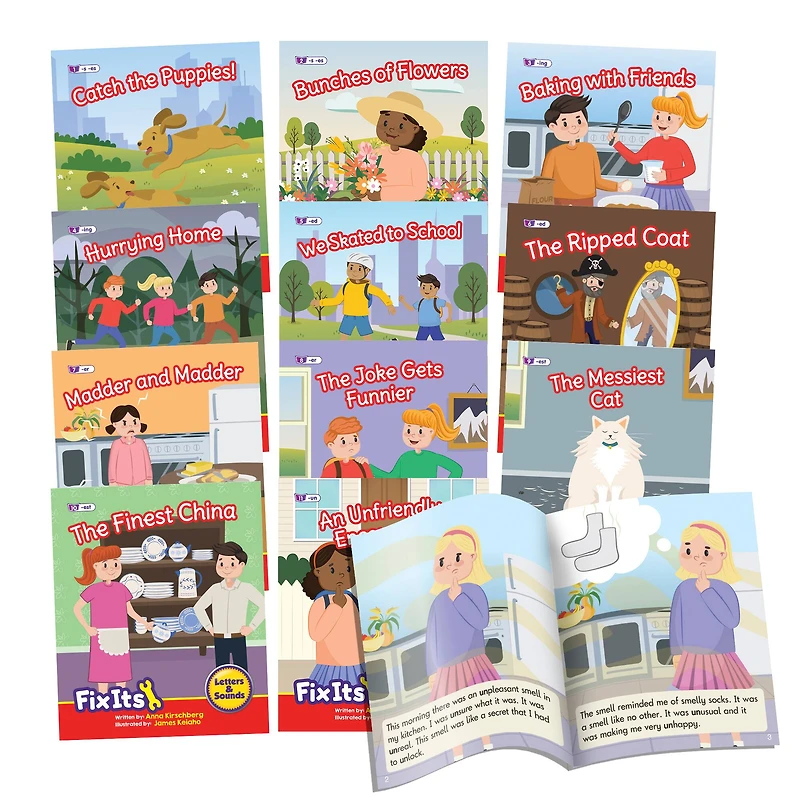 Junior Learning® Decodable Readers Fix Its Suffixes Fiction Phase 6 Set