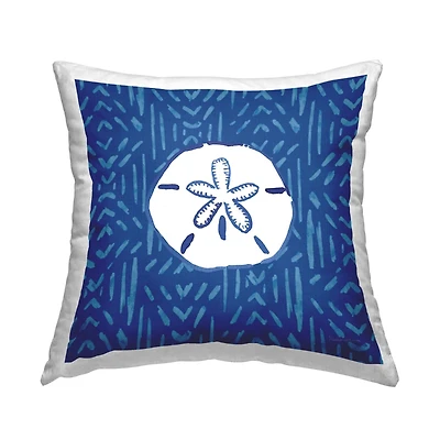 Stupell Industries White Sand Dollar Asymmetrical Line Shape Pattern Throw Pillow, 18" x 18"
