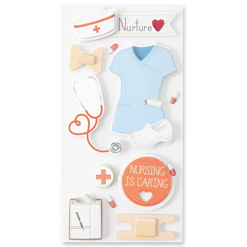 12 Pack: Nurse Dimensional Stickers by Recollections™ Signature™