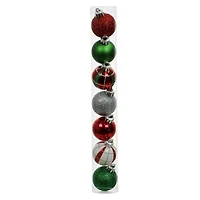 7 Pack 1.5" Red, Green, White & Silver Shatterproof Ball Ornaments by Ashland®