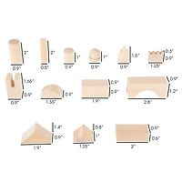 Toy Time Wooden Blocks Classic Building Set with Storage Bag