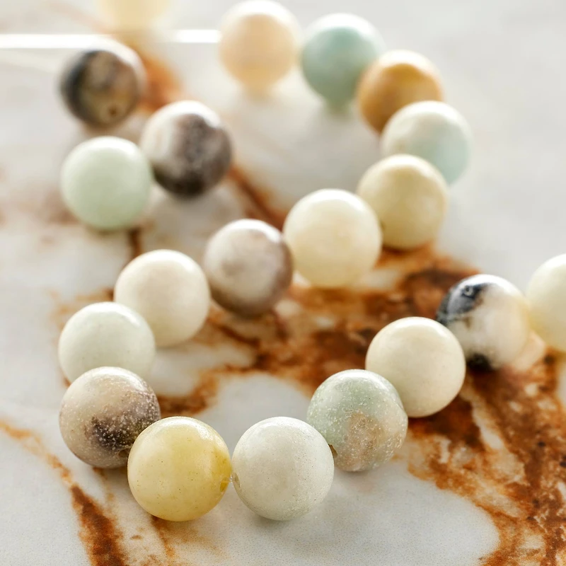 Teal Mix Amazonite Round Beads, 10mm by Bead Landing™