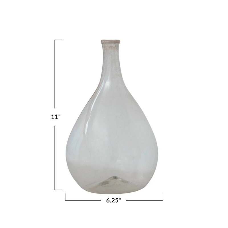 Hello Honey® 11" Clear Rounded Timeless Elegance Glass Bottle Vase