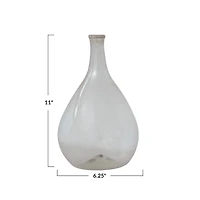 Hello Honey® 11" Clear Rounded Timeless Elegance Glass Bottle Vase