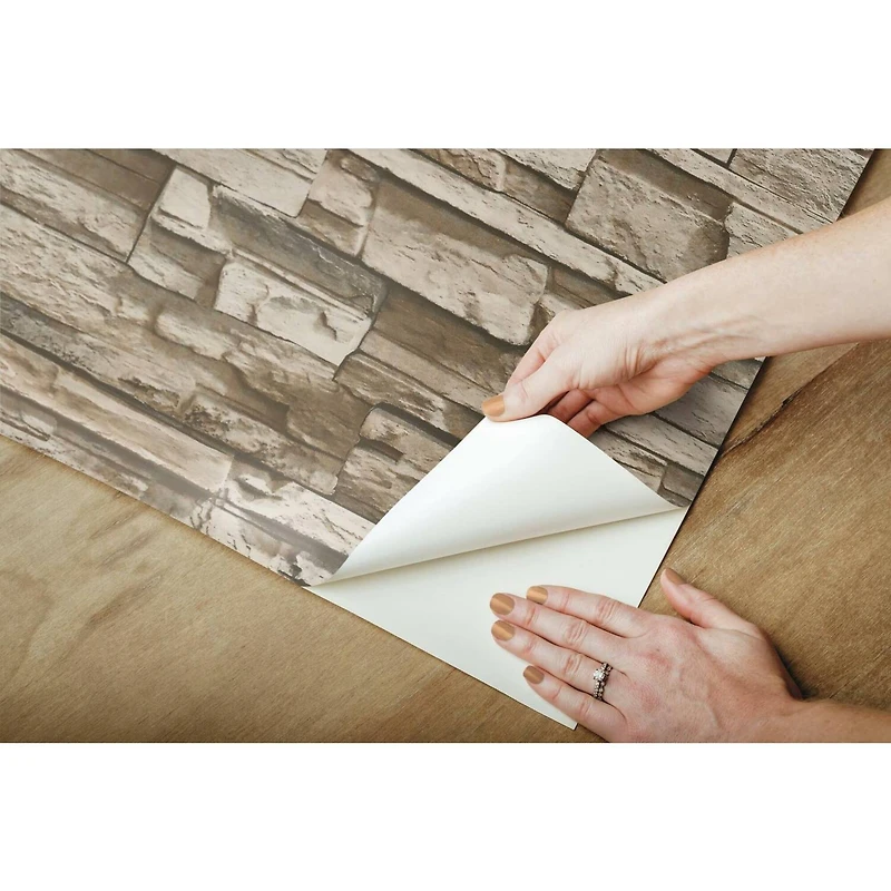 RoomMates Stacked Stone Peel & Stick Wallpaper
