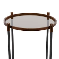 25" Black Iron Traditional Accent Table