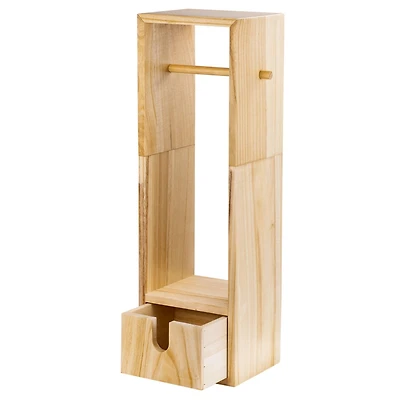 Brown Wood Bathroom Storage Rack
