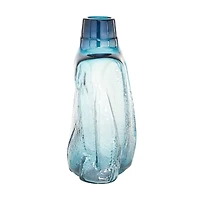 12" Blue Modern Style Glass Bottle Vase