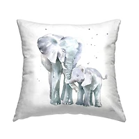 Stupell Industries Mother & Child Elephants Casual Wildlife Family Throw Pillow, 18" x 18"