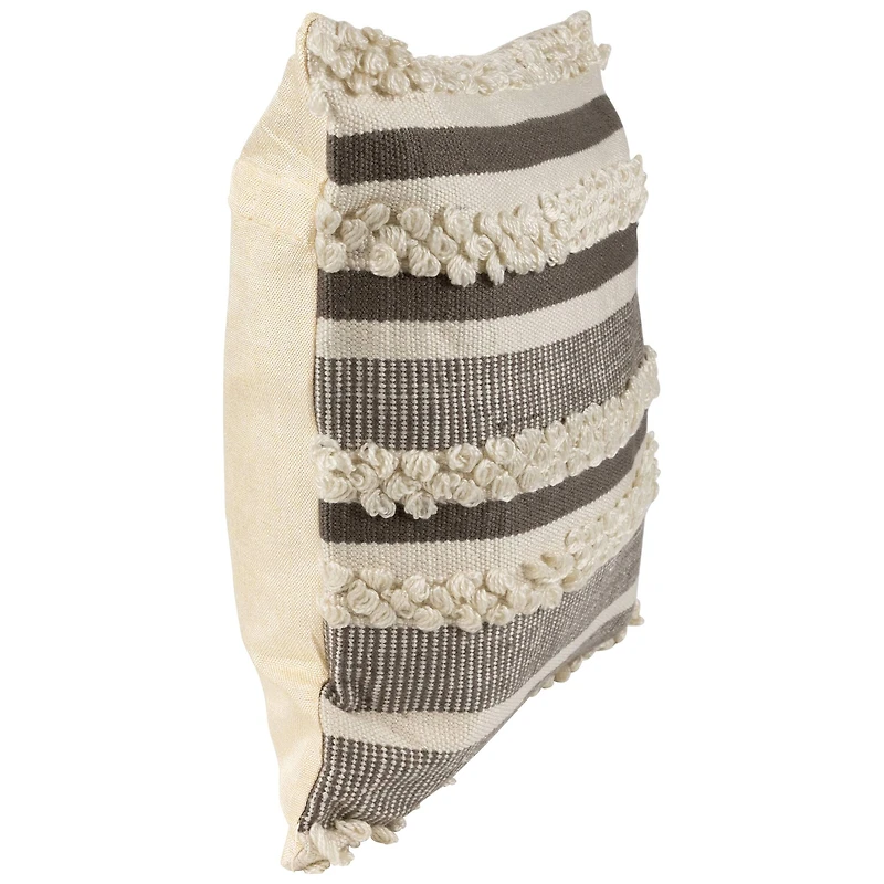 Gray & Cream Handloom Woven Outdoor Square Cushion