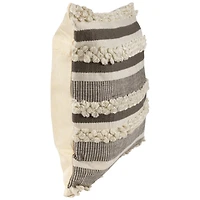 Gray & Cream Handloom Woven Outdoor Square Cushion