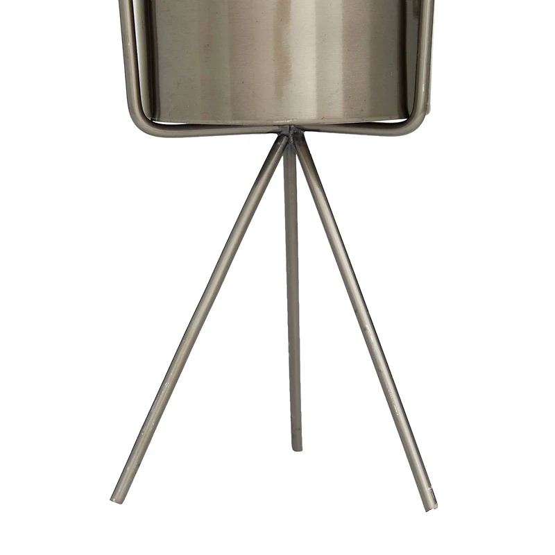 Dark Grey Contemporary Planter, Set of 2" 12", 9"