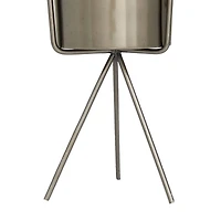 Dark Grey Contemporary Planter, Set of 2" 12", 9"