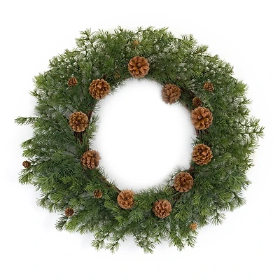25.5" Pine Wreath with Pinecones