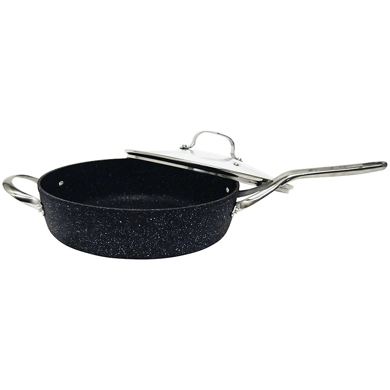 The Rock® by Starfrit 11" Sauté Pan with Glass Lid & Stainless Steel Handles