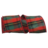 Reliant 4" x 10yd. Jordan Reserve Plaid Wired Ribbon