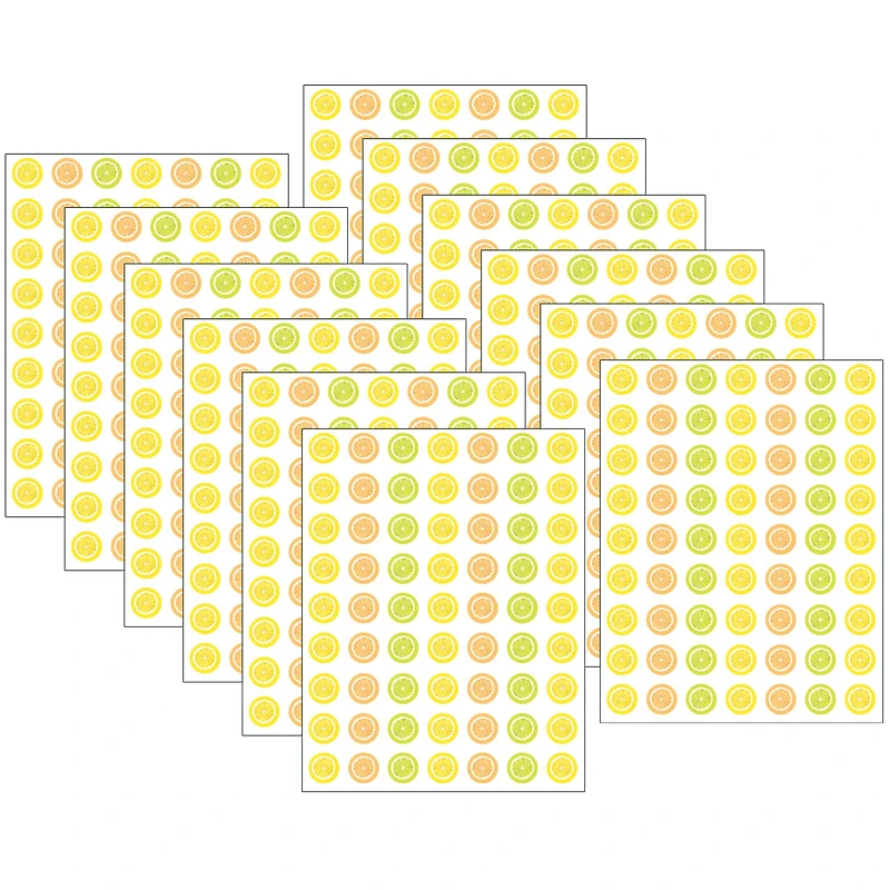 Teacher Created Resources Mini Lemon Zest Stickers, 12 Packs of 378