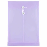 JAM Paper 9.75" x 14.5" Lilac Plastic Button String Open End Envelopes, 108ct.