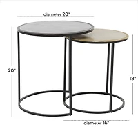 20" Black Aluminum Industrial Accent Table Set