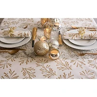 DII® 84" Metallic Holly Leaves Tablecloth