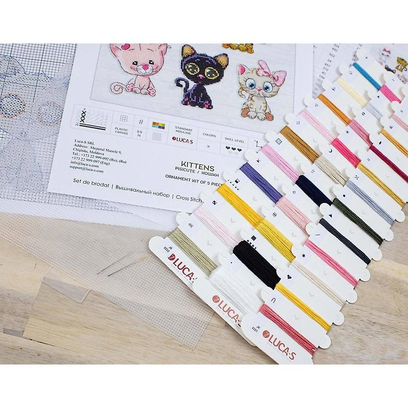Luca-s Kittens Plastic Canvas Counted Cross Stitch Kit