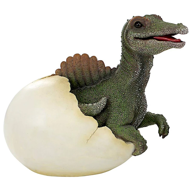 Design Toscano 12.5" Prehistoric Spinosaurus Dinosaur Egg Hatchling Garden Statue