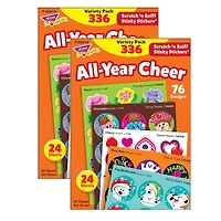 Trend Enterprises® Stinky Stickers®  All Year Cheer Variety Pack, 2 Packs of 336ct.