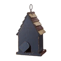 Glitzhome® 9" Solid Wood & Metal Rustic Style Birdhouse