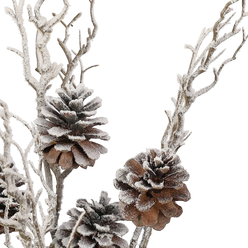 24" Snowy Pinecone Branch Deluxe Bush by Ashland®
