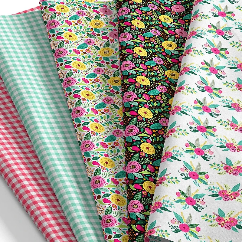 SINGER Modern Floral Designed by Denise Palmer Cotton Fabrics Bundle