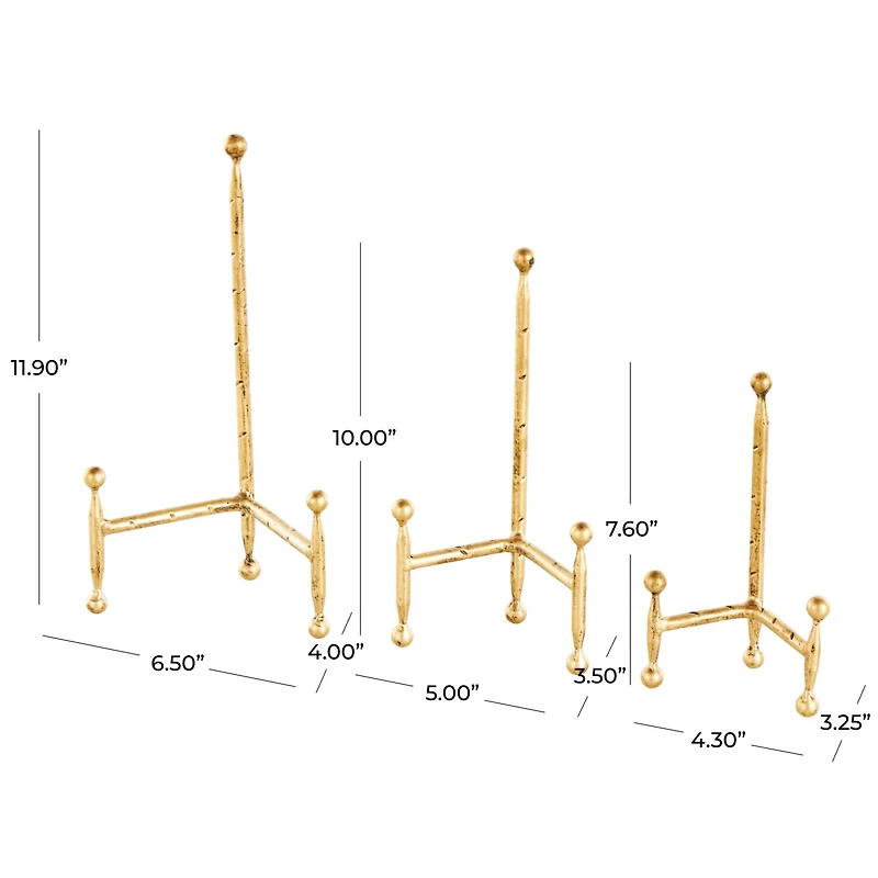 Gold Metal Slim Display Easel with Ball Accent Set