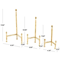 Gold Metal Slim Display Easel with Ball Accent Set