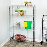 Honey Can Do Chrome 4-Tier Heavy-Duty Adjustable Shelving Unit
