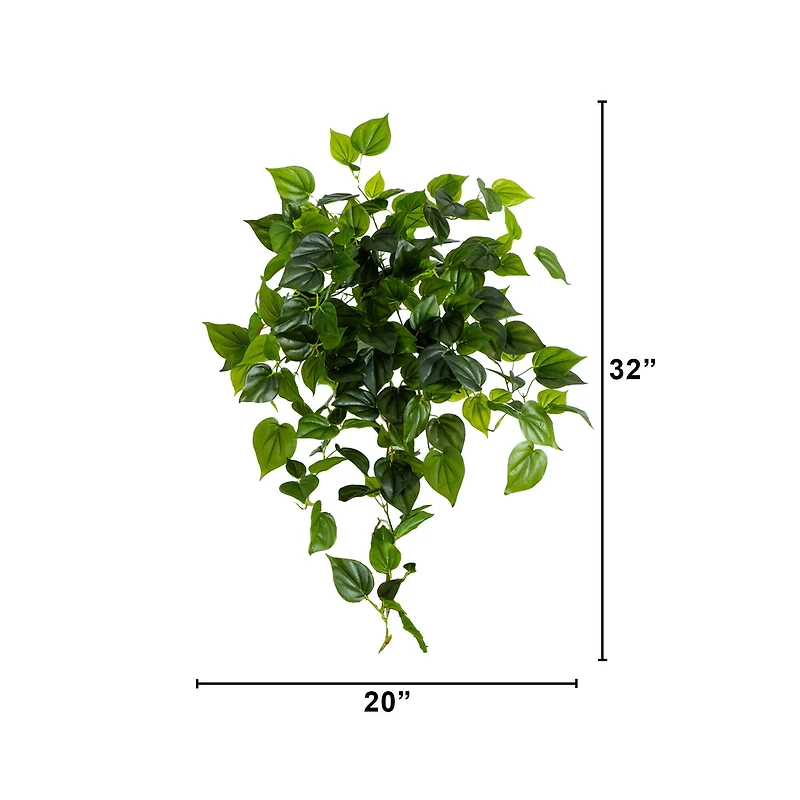 32" UV Resistant Artificial Philodendron Hanging Plant, 2ct.