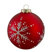 4ct. 3.25" Matte Red Glass Ball Christmas Ornaments