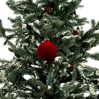 6 Pack 2.5" Dark Red Flocked Glass Ball Ornaments by Ashland®