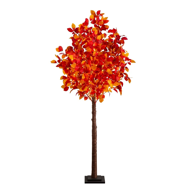 6ft. Pre-Lit Autumn Artificial Fall Tree with 300 Warm White LED Lights