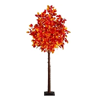 6ft. Pre-Lit Autumn Artificial Fall Tree with 300 Warm White LED Lights