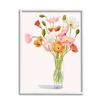 Stupell Industries Vivid Poppies Glass Floral Bouquet Arrangement Framed Giclee Art