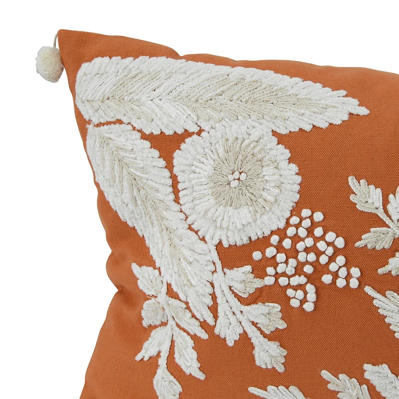 Hello Honey® Embroidered Flowers & French Knots Lumbar Throw Pillow