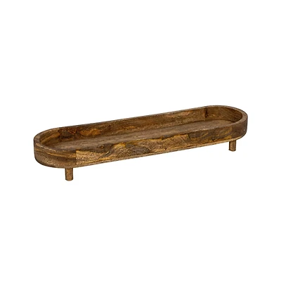 Hello Honey® 21.5" Natural Footed Mango Wood Tray