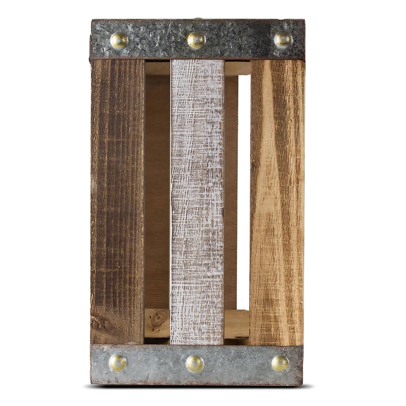 13" Rustic Wood Storage Crate