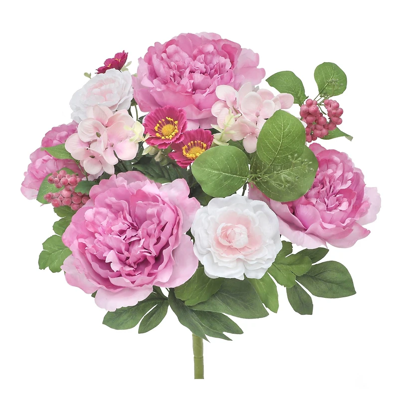 21" Pink Peony, Ranunculus & Hydrangea Bush by Ashland®