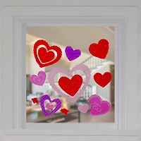 Red & Pink Heart Valentine's Day Gel Window Clings