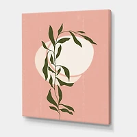 Designart - Abstract Geometrical Sun and Moon With Leaf VI