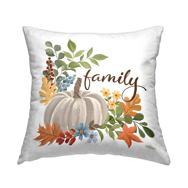 Stupell Industries Autumnal Family Pumpkin Decorative Printed Throw Pillow